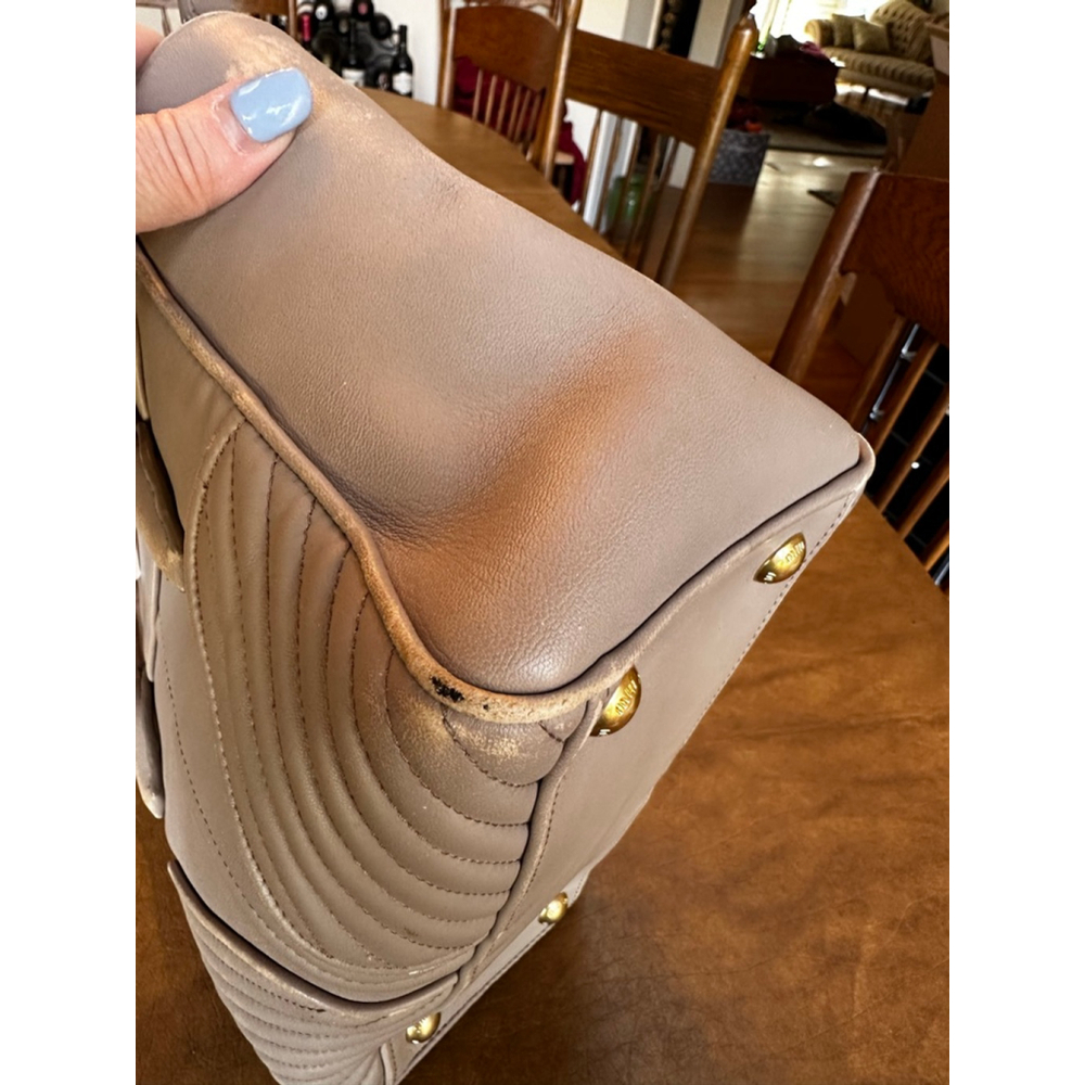 Miu Miu Beige Leather Tote Bag - Picture 8 of 14